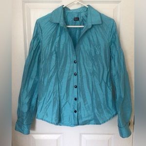 Beluga San Francisco Blue Shirt Women’s Long Sleeved Crinkled